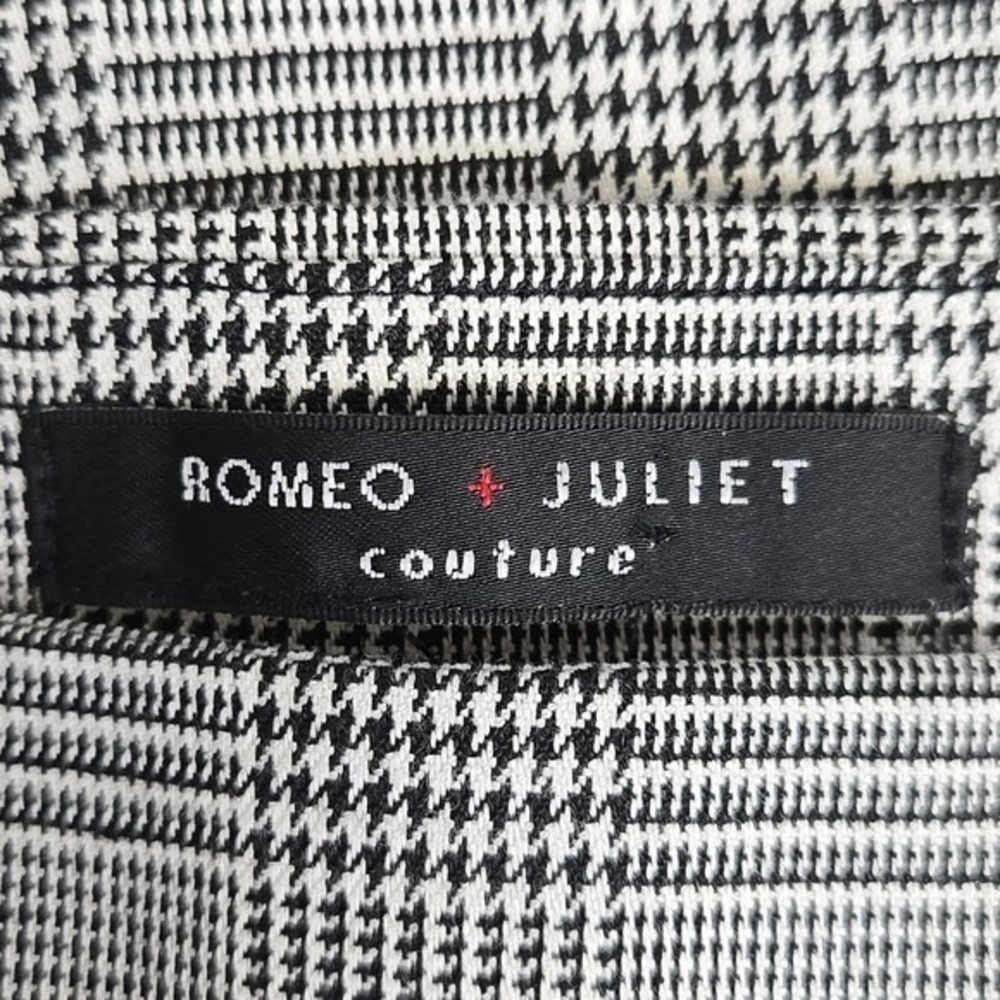 Romeo & Juliet Houndstooth Ruffle Skirt Preppy Academia Y2K, Black White, Medium - Picture 7 of 9